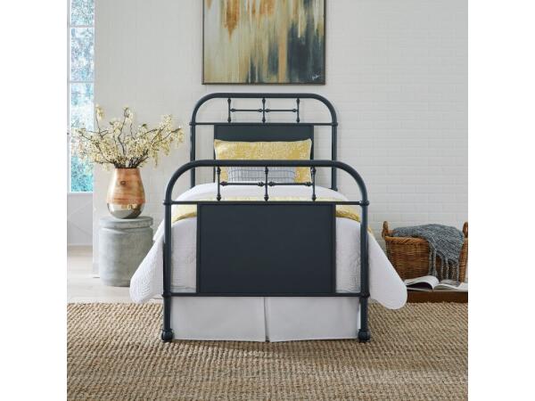Vintage Series Full Metal Bed – Navy Youth Beds Distressed Metal