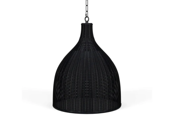 Hampton Rattan Pendant Medium Lighting Black