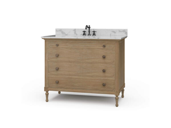 Carrington Single Vanity W/ Sink & Marble Top Accent Furniture Accent Furniture