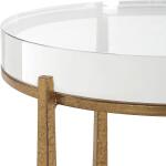 Midas Round Accent Table, Gold - Image 8