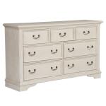 Bayside 7 Drawer Dresser Dressers Antique White w/ Heavy Wirebrush 10