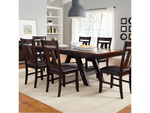 Lawson 7 Piece Rectangular Table Set Dining Sets Brown