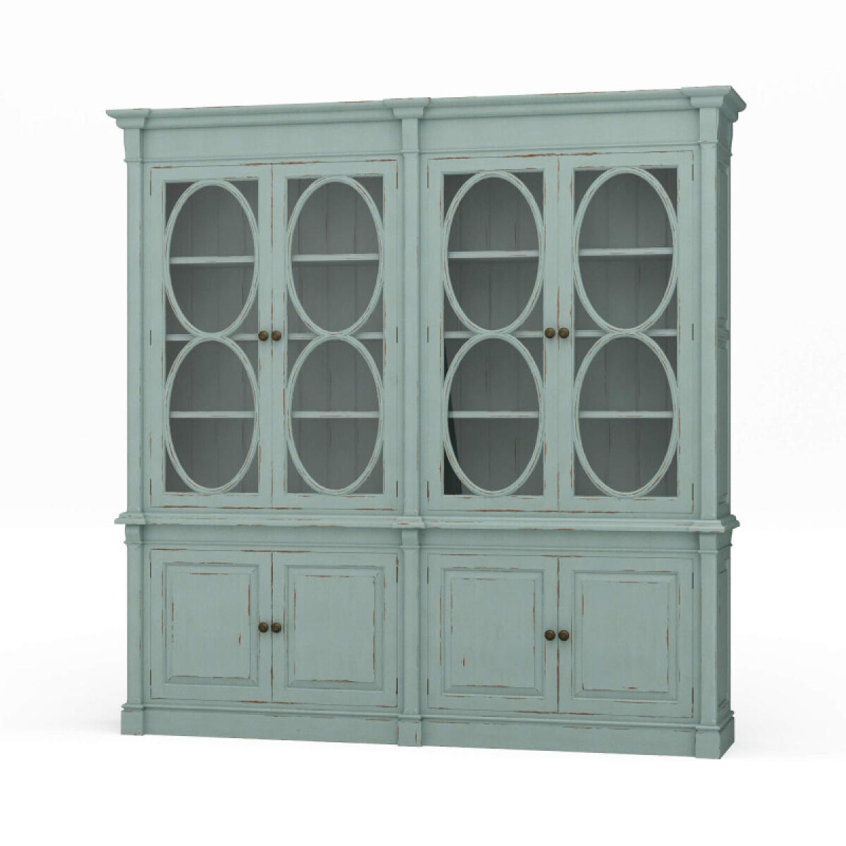 d7206b375a3c0b4f0a9b0bec29488846 Fiona 2 Piece Display Cabinet W/ Glass Shelves - Image 1