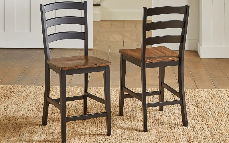 d76d951361922a35ffb13c9d7bc2b330 Stormy Ridge Dining Ladderback Stool - STOBL355K - Image 1