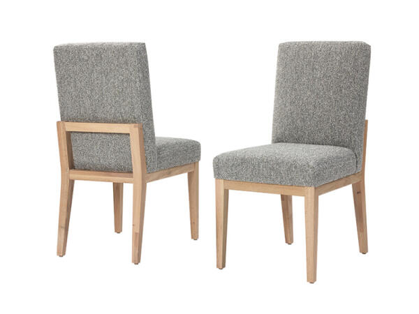 Dovetail Dining UPHOLSTERED SIDE CHAIR CHARCOAL FABRIC Chairs & Benches Bleached White