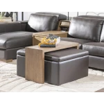 Square Storage Ottoman With Wood Top Overlay