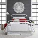 Vintage Series King Metal Bed - Antique White