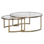 Rhea Nesting Coffee Tables, Gold, S/2