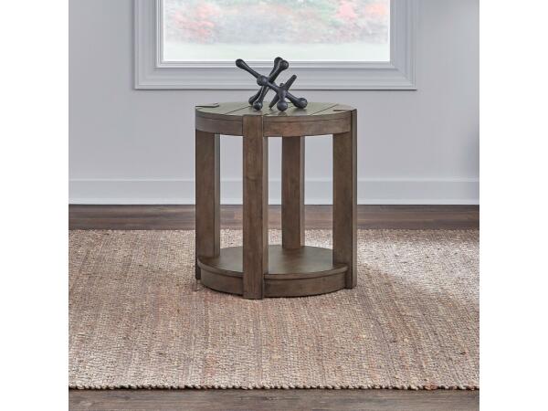 Broadmore Round Chairside Table Chairside Tables Brown