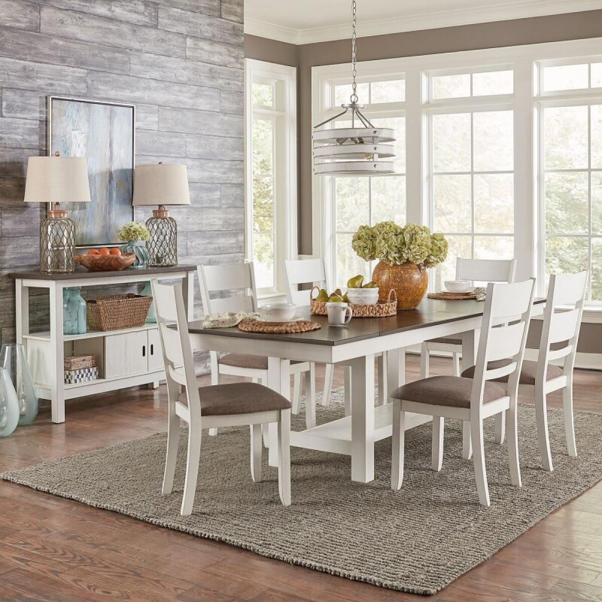 d87bf34d61f7b04886a5053a6ec7653a Brook Bay Optional 7 Piece Trestle Table Set - Image 1