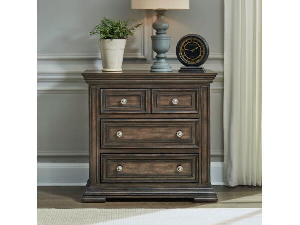 Big Valley Bedside Chest w/ Charging Station Nightstands Brown