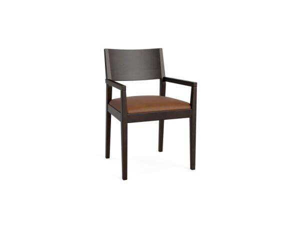 Myers Dining Chair with Leather Upholstered Seat Chairs & Benches Bassett Furniture