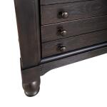 Americana Farmhouse Bedside Chest w/ Charging Station – Black Nightstands Brown 38