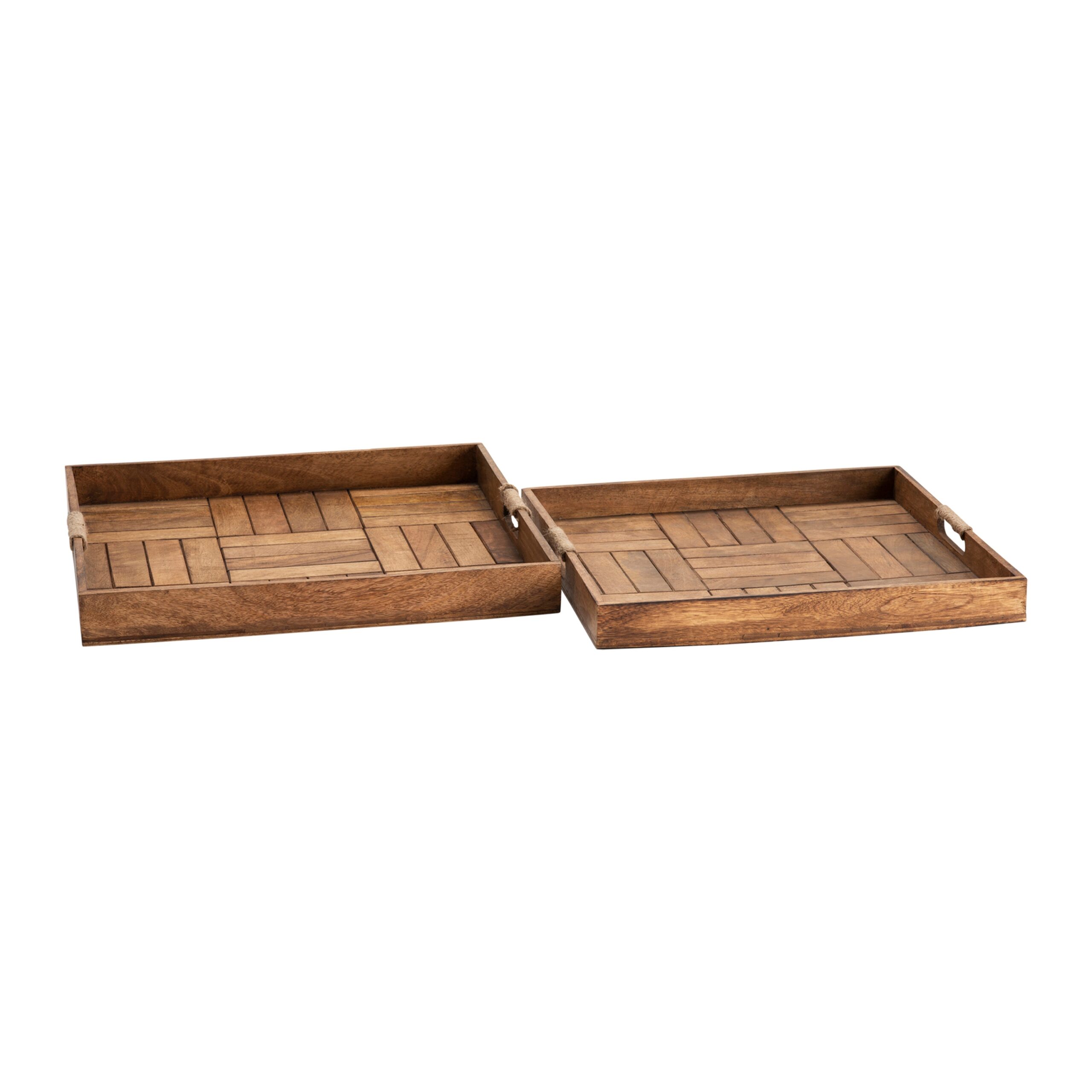 d8c5dc62746522ecccbf7d0ed847e687 Miller Parquetry Serving Trays with Juste Handles - Image 1