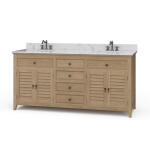 Shutter Double Vanity W/ Sink & Marble Top Accent Furniture Accent Furniture 13