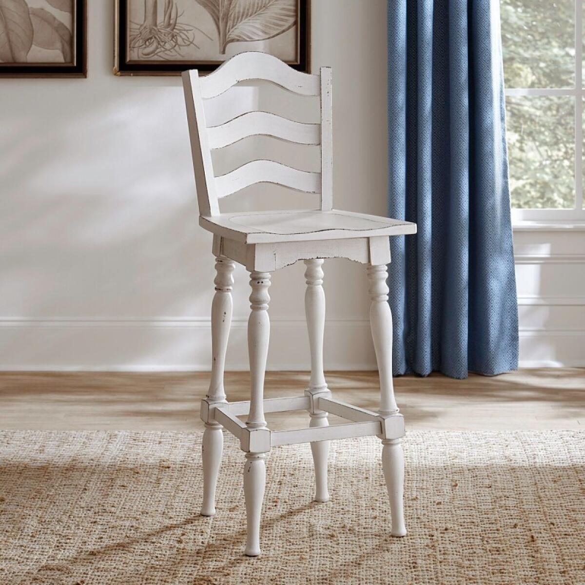 Magnolia Manor Ladderback Swivel Bar Stool Barstools Antique White & Weathered Bark 2 Magnolia Manor Ladderback Swivel Bar Stool Barstools Antique White & Weathered Bark 2