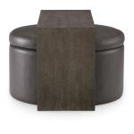 LU340 Luna Ravello Silver UP Swivel Ottoman On Casters - Image 3