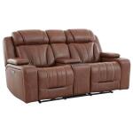 Caswell Loveseat w/ Console P2 & ZG Loveseats Brown 21