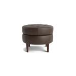 Delway Round Leather Ottoman - Image 3