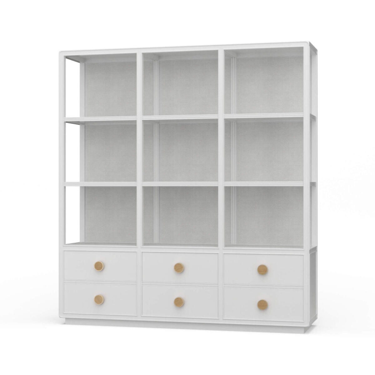 da74624f369467fbd8eef666c9f2b14b Cohan Open Cabinet W/ 6 Drawers W/ Rattan - Image 1