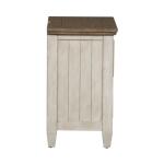 Heartland 2 Drawer Night Stand w/ Charging Station Nightstands Antique White w/ Tobacco Tops 15