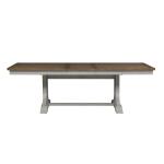 Farmhouse Reimagined Trestle Table Dining Tables Antique White w/ Chestnut Tops 13