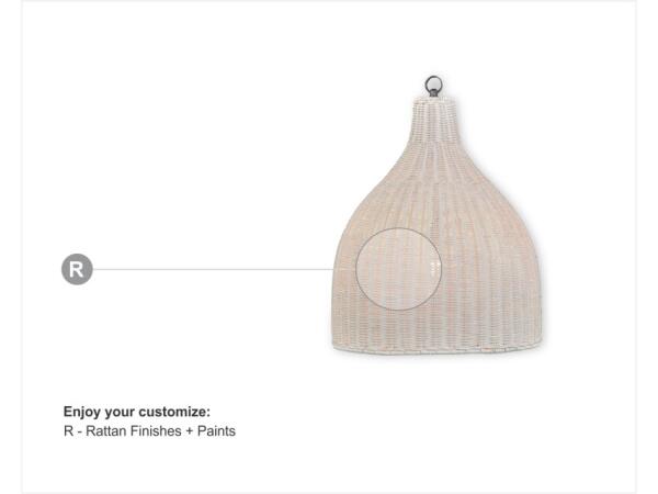 Hampton Rattan Pendant Medium Lighting Azure Shiny