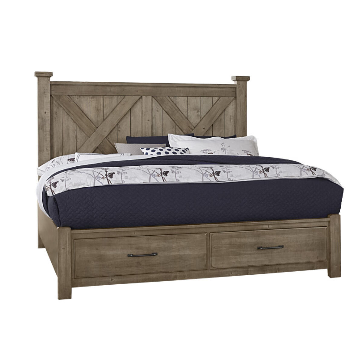 Cool Rustic King X Bed With Footboard Storage Beds Beds 2 Cool Rustic King X Bed With Footboard Storage Beds Beds 2