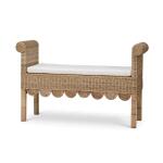 Newport Scalloped Rattan Bench Chairs & Benches Architectural White 17
