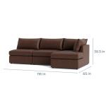 Beckham Leather Modular Chaise Sectional Sofa - Image 5