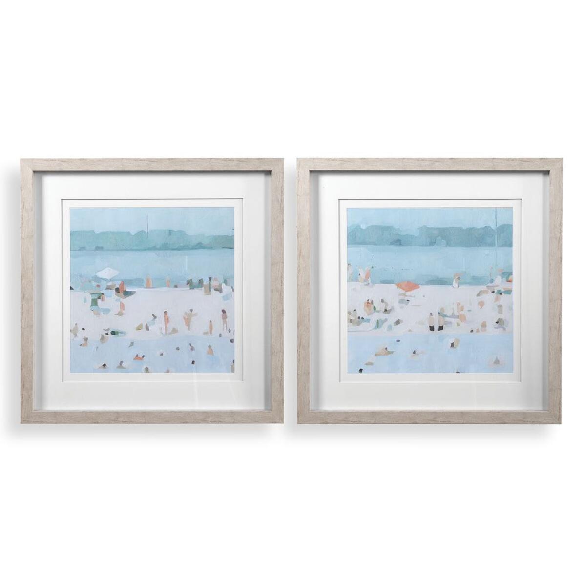 Sea Glass Sandbar Framed Prints, S/2 Art Art 2 Sea Glass Sandbar Framed Prints, S/2 Art Art 2