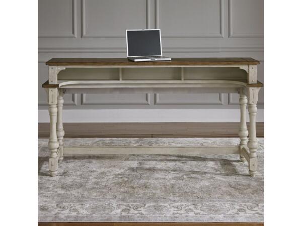Morgan Creek Console Bar Table Console Tables Antique White w/ Wirebrushed Tobacco Accents