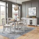 Ocean Isle 5 Piece Rectangular Table Set Dining Sets Antique White w/ Weathered Pine 6