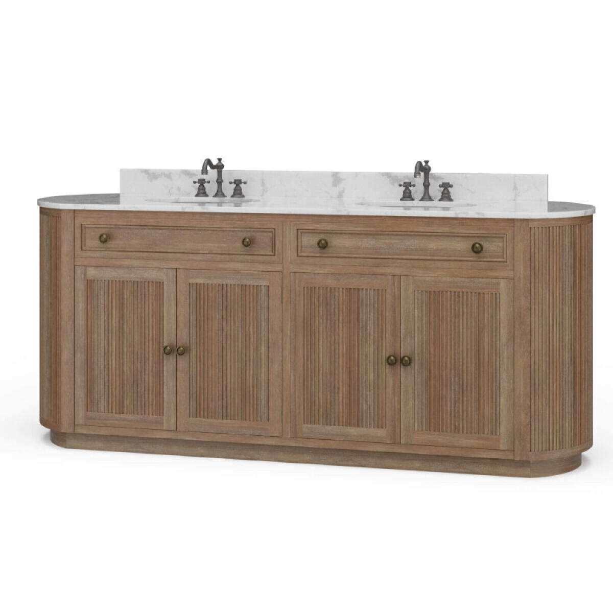 dbff590c5a2c1c37a9aa797dc1a0e791 Kraton Oval Double Vanity W/ Sink & Marble Top - Image 1