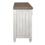 Heartland 66 Inch Tile TV Console Entertainment Stands Antique White w/ Tobacco Tops 15