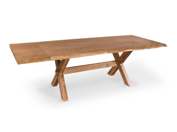 Crossbuck Live Edge Dining Table with Extendable Leaves Dining Tables Bassett Furniture