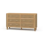 Lexington 6 Drawer Dresser W/ Rattan - Image 3