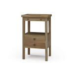 Eton 2 Drawer Side Table W/ Pull Out Shelf