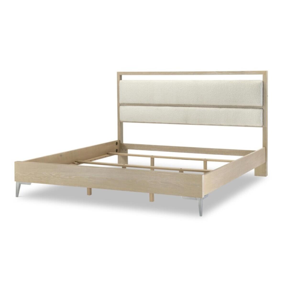 dd7fef40ab4f0678ce7f4e3d20c89862 Complete Upholstered Bed King 6/6 Malabar With Alabaster Fronts 1500-4406K - Image 1