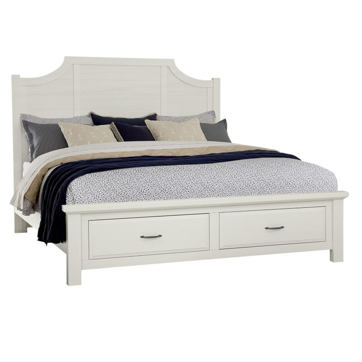 ddf3909fcc0fcee3eefec615e8ecd576 Maple Road Two-tone Queen Scalloped Storage Bed - Image 1