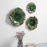 Abella Ceramic Indoor-outdoor Wall Decor, Green, S/3 Wall Decor Green 24