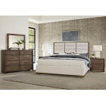 Crafted Oak by Ben & Erin Napier Erin's Upholstered Bed - White Fabric - Image 4
