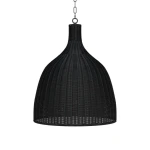 Hampton Rattan Pendant Large Lighting Black 8