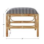 Laguna Small Bench, Striped Chairs & Benches Brown 21