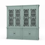 Fiona 2 Piece Display Cabinet W/ Glass Shelves