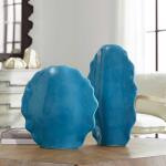 Ruffled Feathers Vases, Blue, S/2 - Image 7