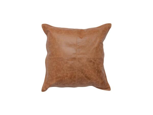 Dumont Leather Chestnut Square Pillow Cover + Insert Accent Pillows Accent Pillows