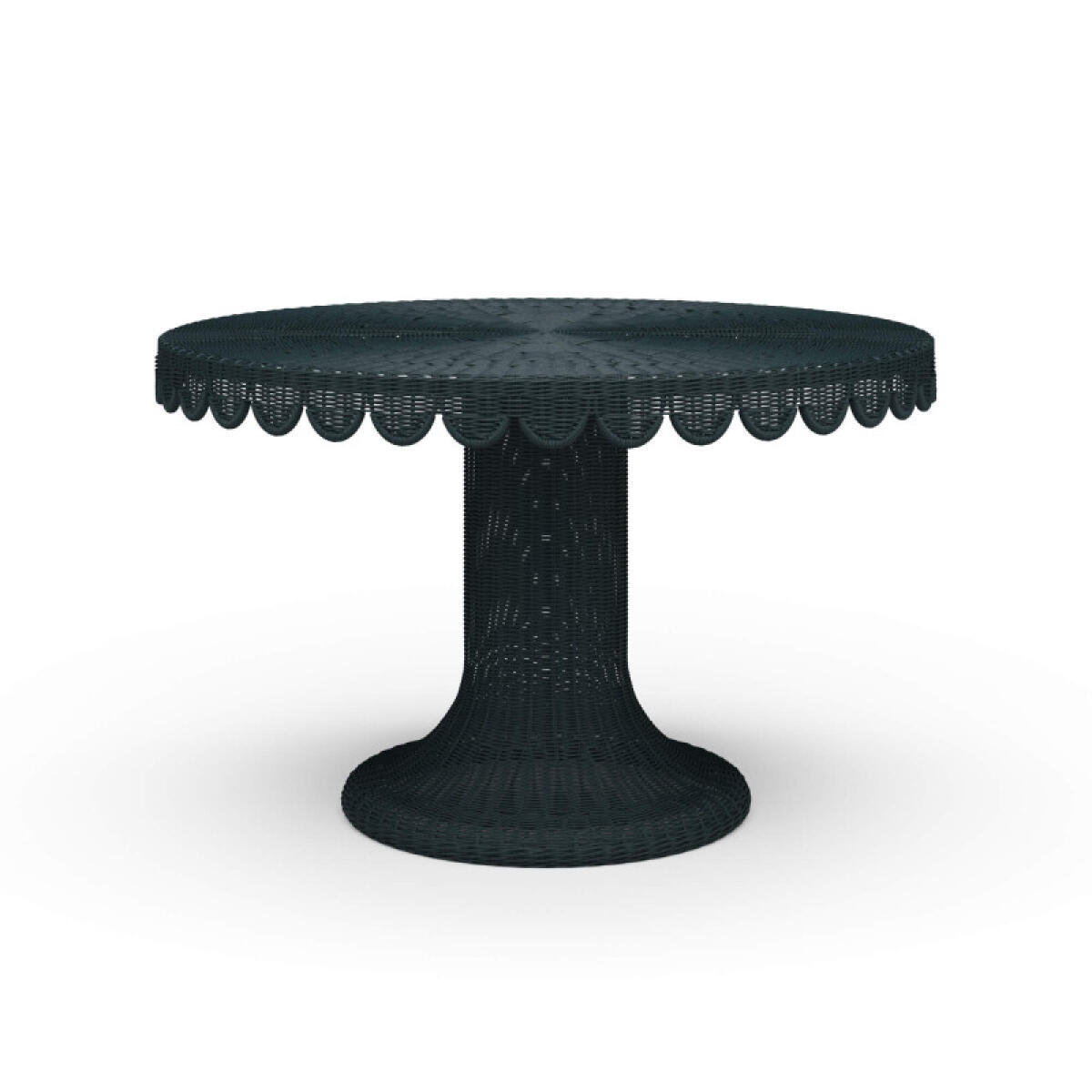dfbb967169212d0c7081430640a0b554 Scalloped Round Rattan Dining Table 48'' - Image 1