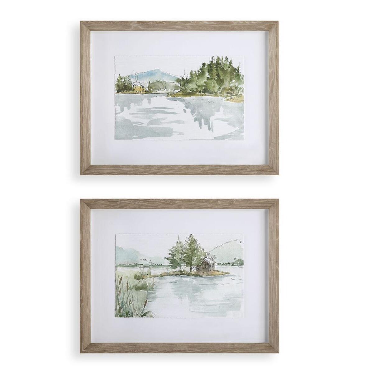 Serene Lake Framed Prints, S/2 Art Art 2 Serene Lake Framed Prints, S/2 Art Art 2