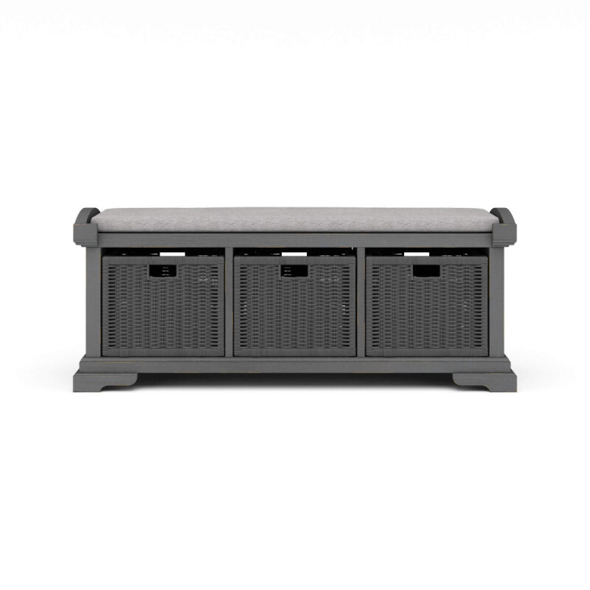 dffc05c2f2cfbd33557edd7da5a84ec2 Homestead Bench W/ Rattan Baskets - Image 1